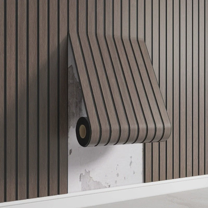 3D Houten Lamellen Behang - Zelfklevend, Waterdicht & Verdikkend - Wanddecoratie