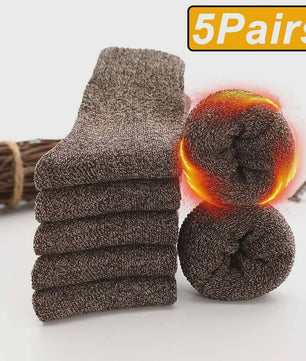 5 Paar Super Dikke Thermosokken Heren & Dames - Winter Warm & Anti-Koud