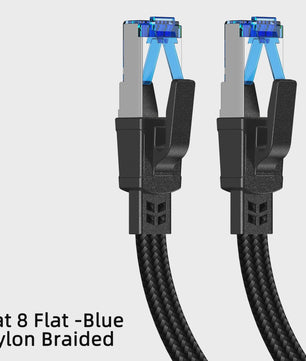 D-Sunty CAT8 Ethernetkabel - 40Gbps Nylon Gevlochten Netwerkkabel met RJ45 Connectoren