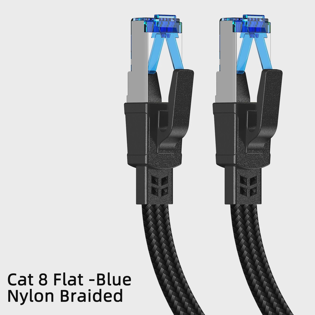 D-Sunty CAT8 Ethernetkabel - 40Gbps Nylon Gevlochten Netwerkkabel met RJ45 Connectoren