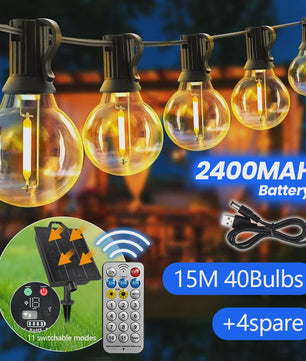 18-30M Slingerlichten Buiten met Afstandsbediening - IP65 Waterdicht, 11 Modi, G40 LED