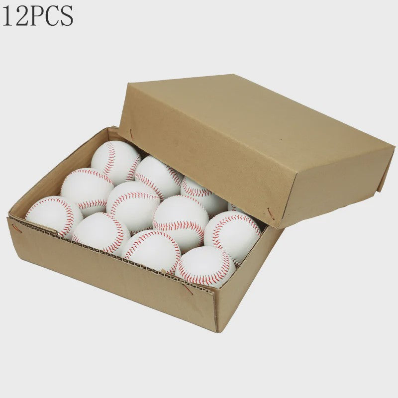 Set van 12 Baseball Softbal Trainingsballen - 9 Inch, Handgemaakt, Hard & Zacht