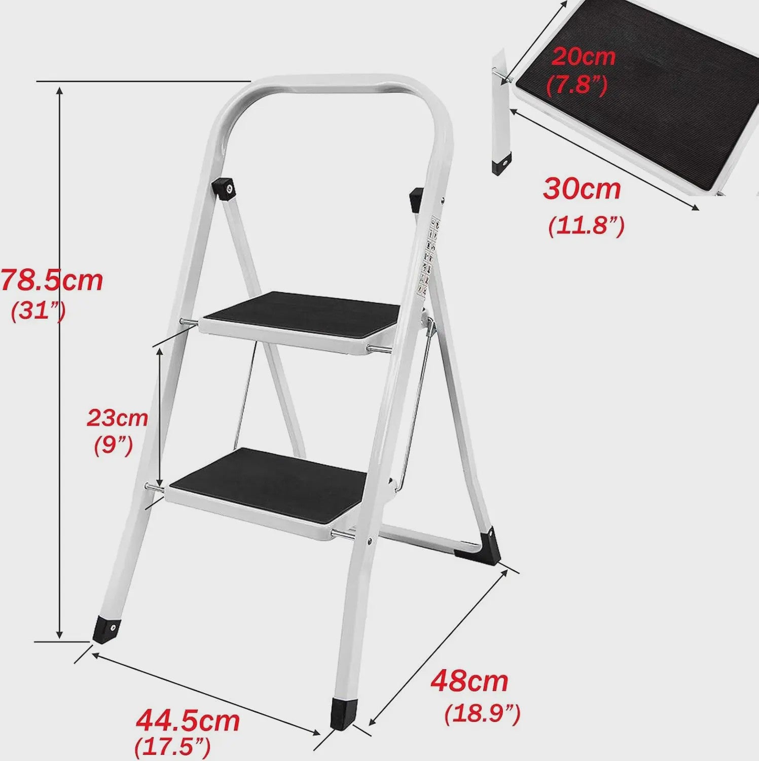 Veilige Opvouwbare Trapkruk 2-4 Treden - Draagbaar, Antislip, Ruimtebesparend