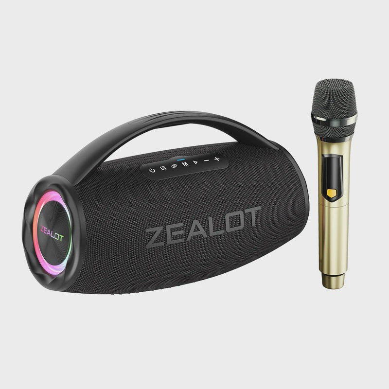 Zealot S97 Karaoke Speaker met 2 Draadloze Microfoons - Draagbaar Bluetooth Geluidssysteem