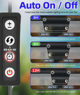 LED Aquarium Verlichting met RGBW Kleuren, Timer & Dimbaar