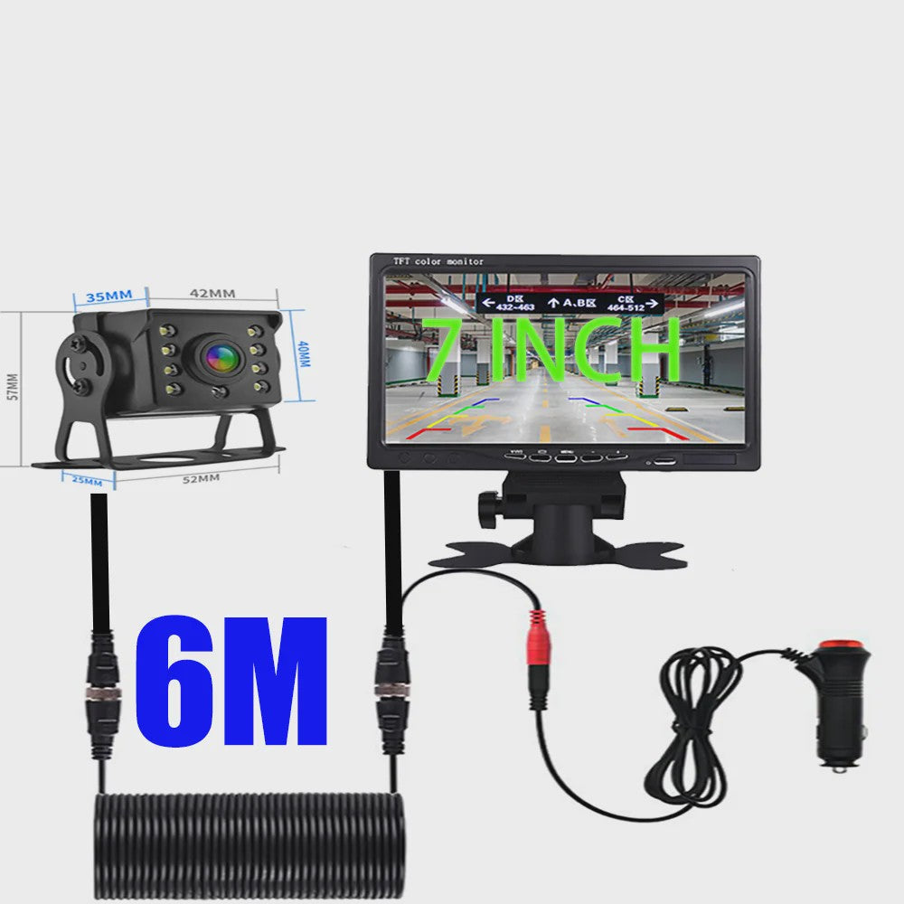 Universele Achteruitrijcamera met HD Monitor voor Auto, Vrachtwagen, Bus - Nachtzicht & Waterdicht