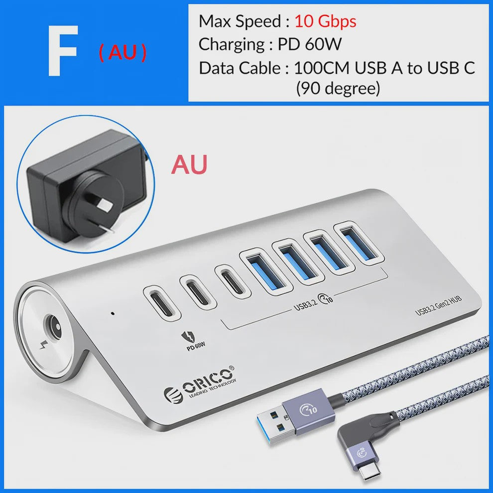 ORICO 10Gbps USB 3.2 Docking Station Hub met PD60W Opladen en 4/7 Poorten