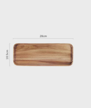 Acacia Houten Serveerschaal - Natuurlijk Hout, Perfect voor Snacks, Fruit & Thee