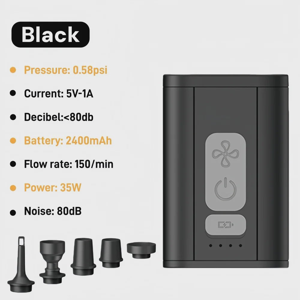 Draagbare Mini Luchtpomp - USB Oplaadbaar, 3-in-1 Pomp & Zuiger