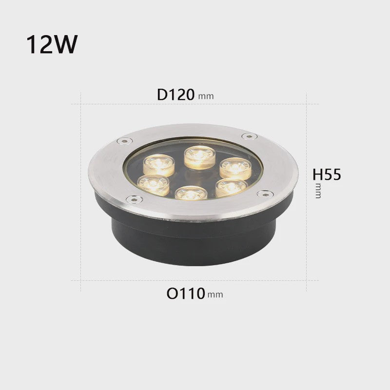 Waterdichte LED Grondspot 6W/10W/12W - Vierkante Tuinverlichting Buiten
