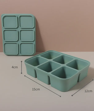 Flexibele Siliconen IJsblokjesvorm met Deksel - BPA-vrij voor Babyvoeding & Drankjes