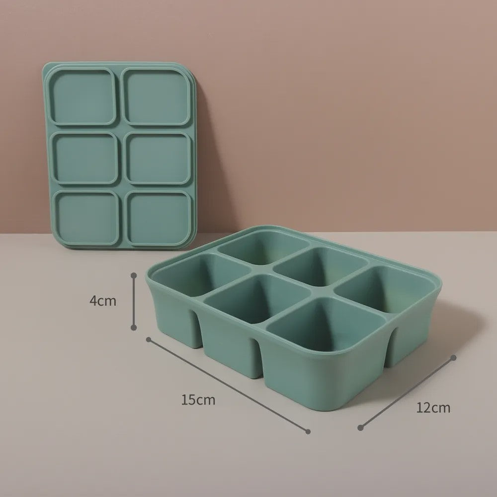 Flexibele Siliconen IJsblokjesvorm met Deksel - BPA-vrij voor Babyvoeding & Drankjes