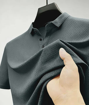 Heren Poloshirt met Wafelstructuur - Korte Mouw, Zachte & Ademende Stof