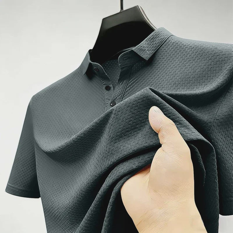 Heren Poloshirt met Wafelstructuur - Korte Mouw, Zachte & Ademende Stof