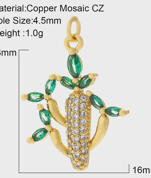 Gouden Bedeltjes voor Sieraden Maken: Cactus, Kers, Paddenstoel, Bloem & Fruit