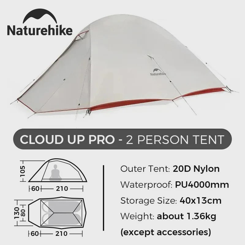 Naturehike Cloud Up Pro Tent 2 Persoons - Ultralicht, Waterdicht & Compact
