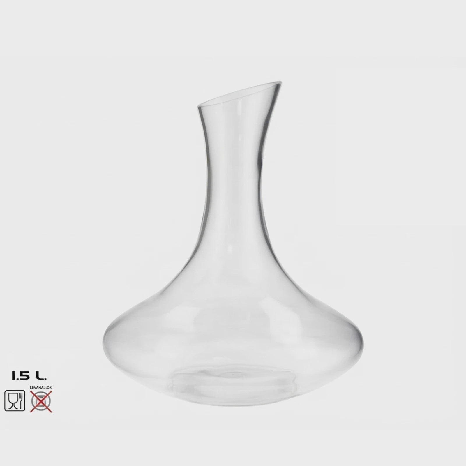 1.5L Glazen Wijnkaraf met Brede Basis voor Snelle Oxygenatie en Anti-Druip Tuit