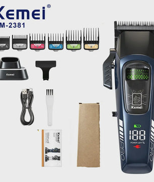 Kemei 2381 Professionele Trimmer Set - 10000 RPM, LED Display, Draadloos