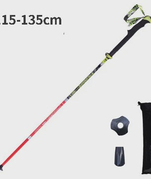 Pioneer Ultralichte Carbon Trekkingstokken - Opvouwbaar & Snel Sluitend (115-135cm)