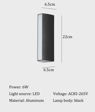 Moderne Waterdichte LED Buitenmuurverlichting - Lange Strip Aluminium IP65