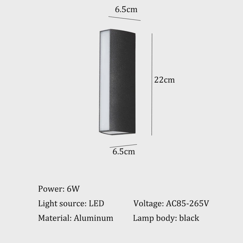Moderne Waterdichte LED Buitenmuurverlichting - Lange Strip Aluminium IP65