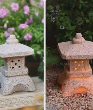 Chinese Pagode Solar Tuinlamp - Zen Stijl Steen Lantaarn voor Buiten