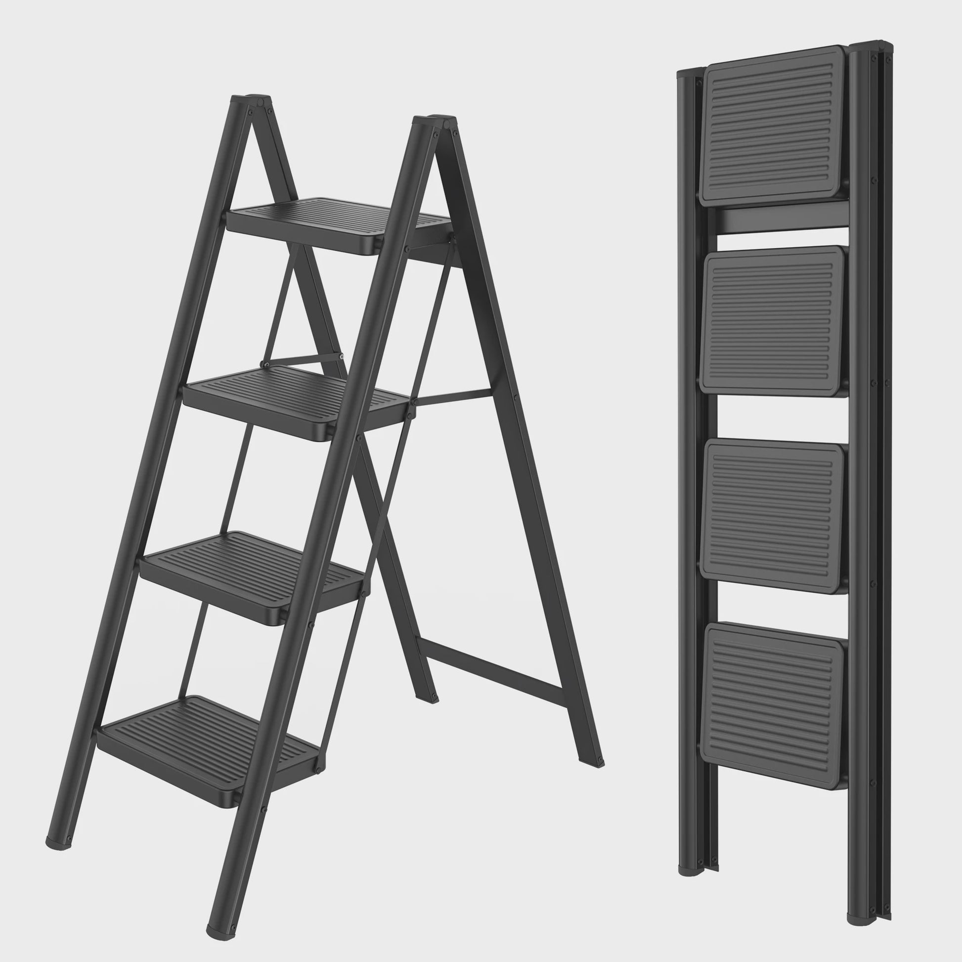 Opvouwbare Steekladder met Optionele Handgreep - 2/3/4 Treden, 250kg Belastbaar