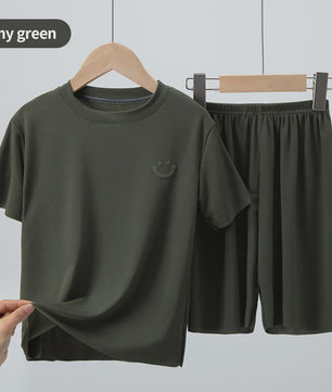 Kinder Pyjama Set van IJzige Zijde - Zomer Korte Mouw & Shorts