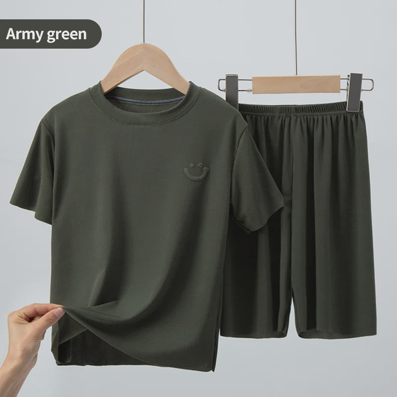 Kinder Pyjama Set van IJzige Zijde - Zomer Korte Mouw & Shorts