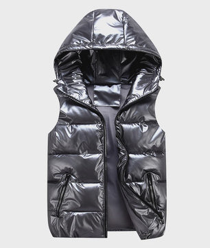 Glanzend Capuchon Vest - Unisex Winter Vest met Capuchon - Warm & Casual