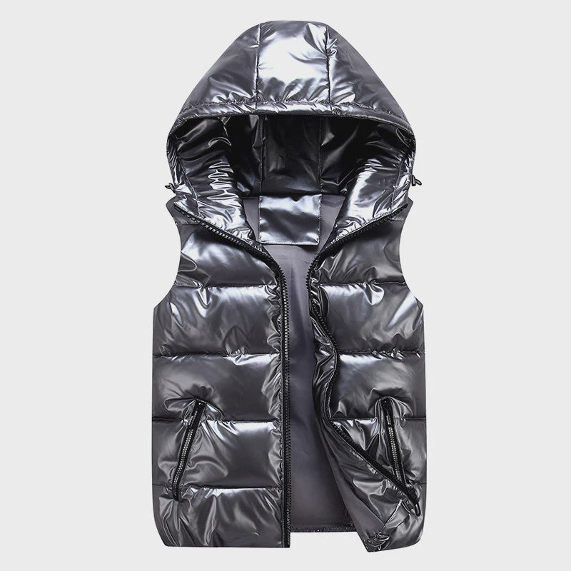 Glanzend Capuchon Vest - Unisex Winter Vest met Capuchon - Warm & Casual