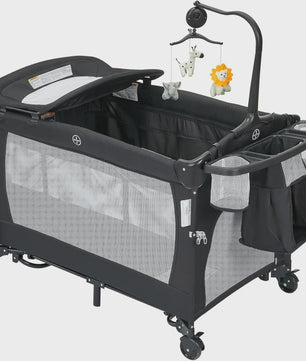 4-in-1 Babybed, Reiswieg, Speelbox & Campingbed met Aankleedkussen