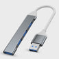 USB C Hub 3.0 met 4 Poorten (1x USB 3.0, 3x USB 2.0) & OTG Functie - Aluminium Adapter voor Laptop & PC