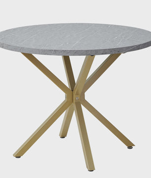 Moderne Ronde Eettafel 100cm met Marmerlook - Luxe en Stijlvol Design