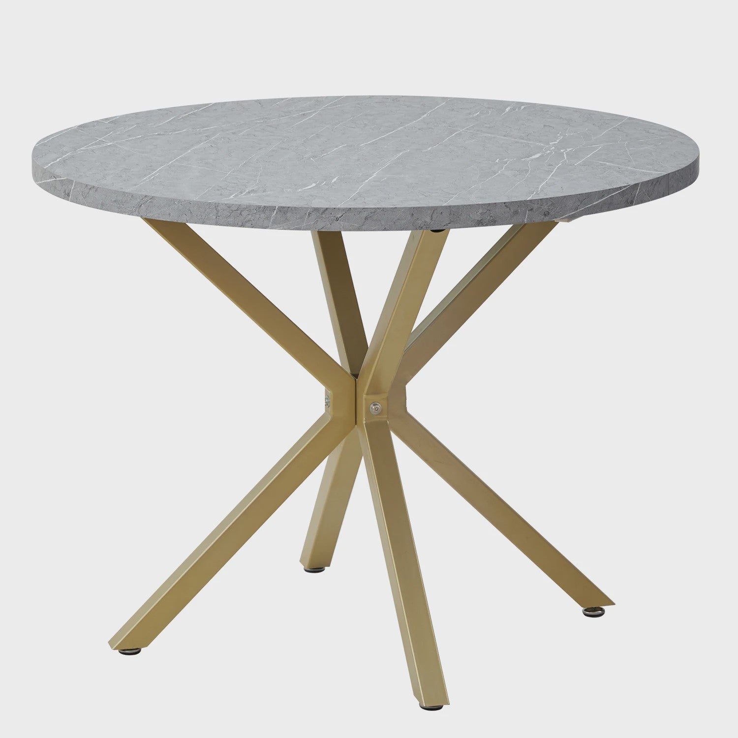 Moderne Ronde Eettafel 100cm met Marmerlook - Luxe en Stijlvol Design