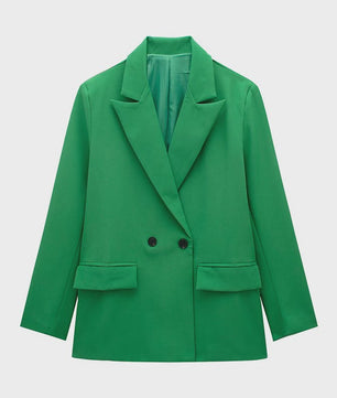 Dames Blazer met Zakken - Stijlvolle Dubbelzijdige Vintage Look