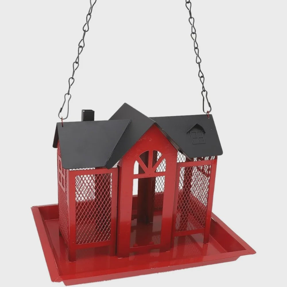 Hangend Vogelvoederhuisje met Grote Capaciteit - IJzeren Voederstation voor Tuin & Buiten