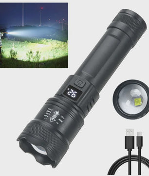 Krachtige LED Zaklamp 2000LM met USB Opladen & Batterij Indicator - Ideaal voor Camping & Noodgevallen
