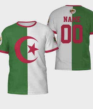 Heren T-shirt met Algerijnse Vlag 3D Graphic - Perfect voor Voetbalfans en Sportieve Gelegenheden