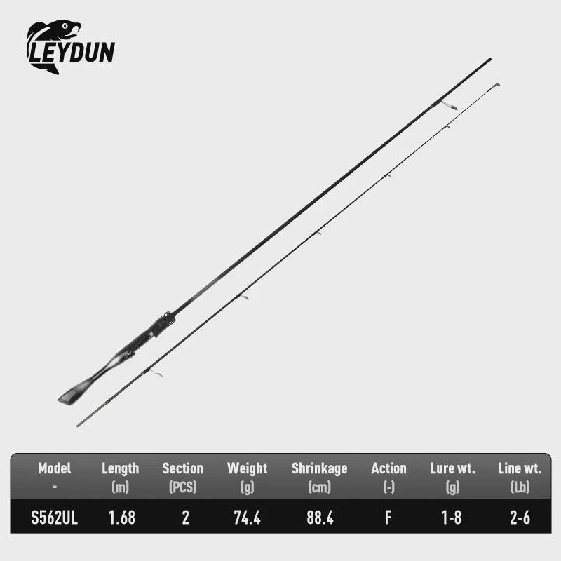 LEYDUN Black Creek Carbon Fiber Reishengel - Spinning & Casting - 1.5m/1.68m/1.8m