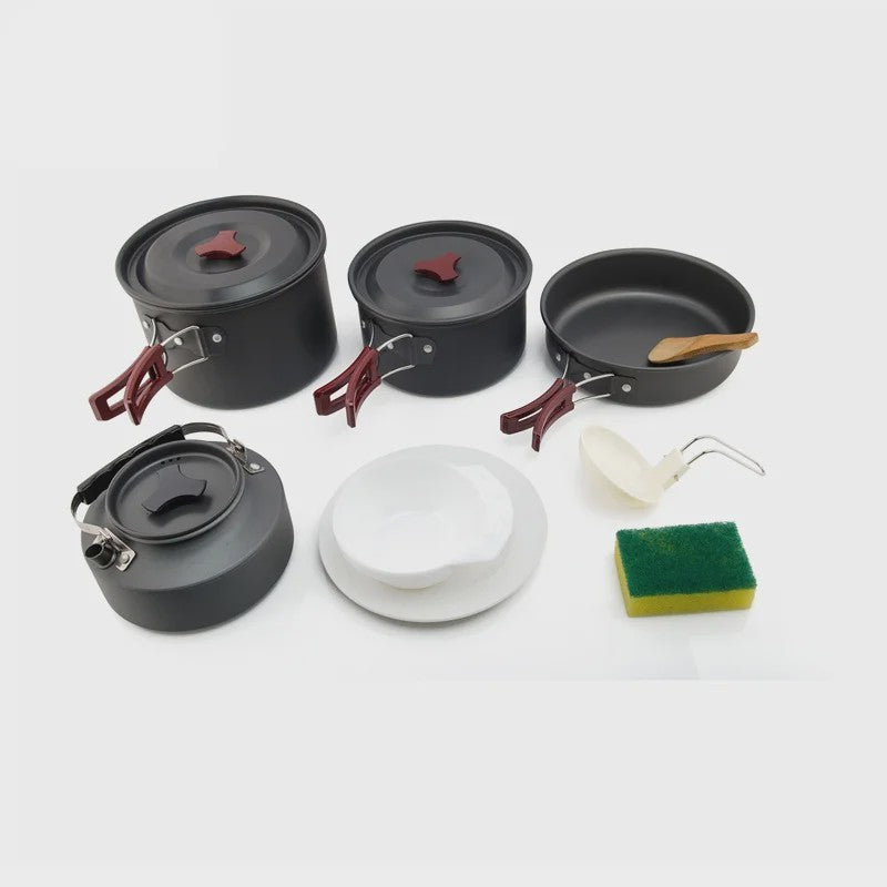 Widesea Camping Kookset Outdoor Potten & Pannen Set met Waterkoker & Bestek