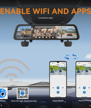 12-Inch Touchscreen Auto DVR Dashcam met 4x 1080P Camera's, GPS & Nachtzicht