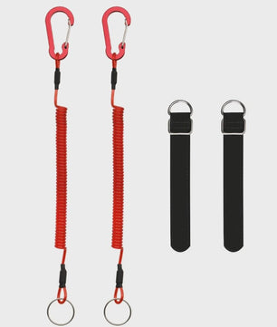 2 Meter Visco Lanyard met Hengelband - Intrekbaar Anti-Verlies Koord met Karabijnhaak