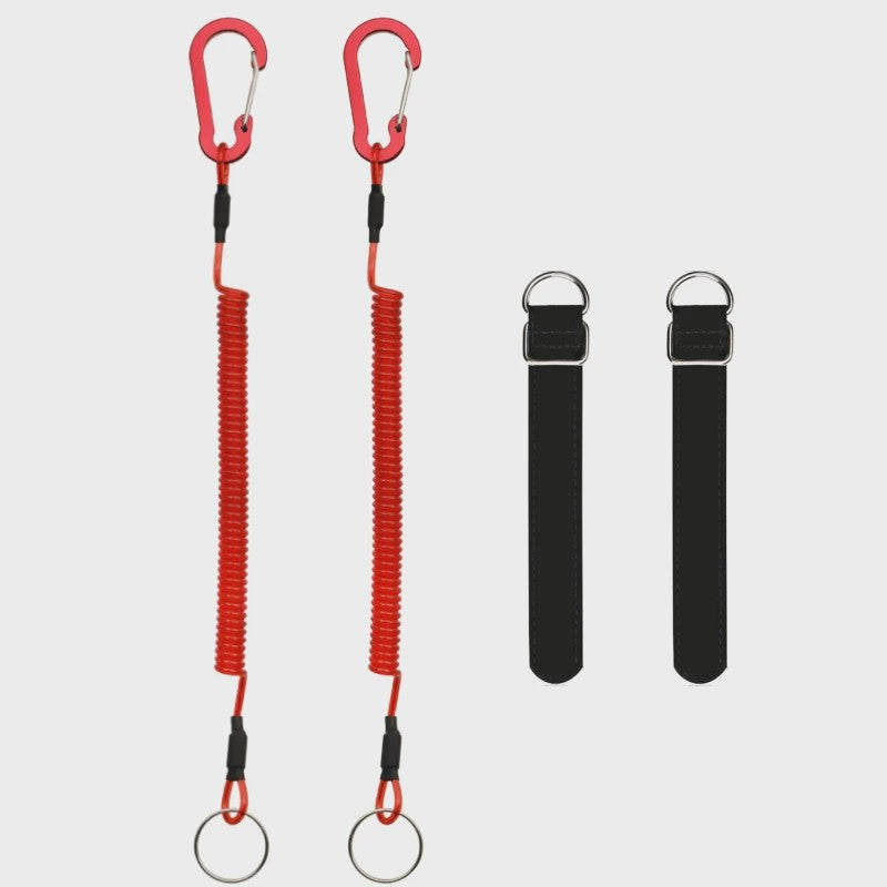 2 Meter Visco Lanyard met Hengelband - Intrekbaar Anti-Verlies Koord met Karabijnhaak