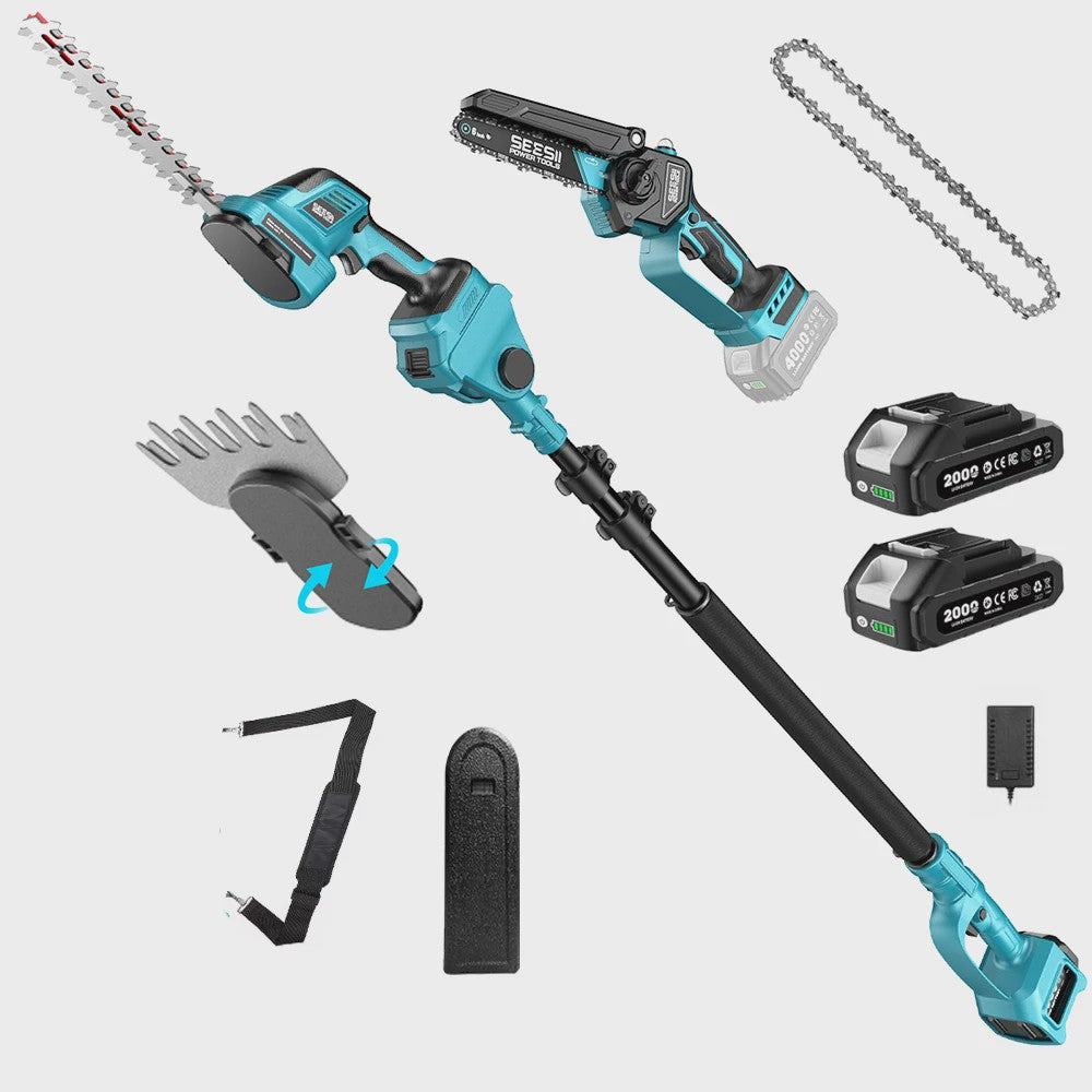 SEESII 6-in-1 Telescopische Snoeischaar & Heggenschaar - Brushless - Makita 18V Compatibel