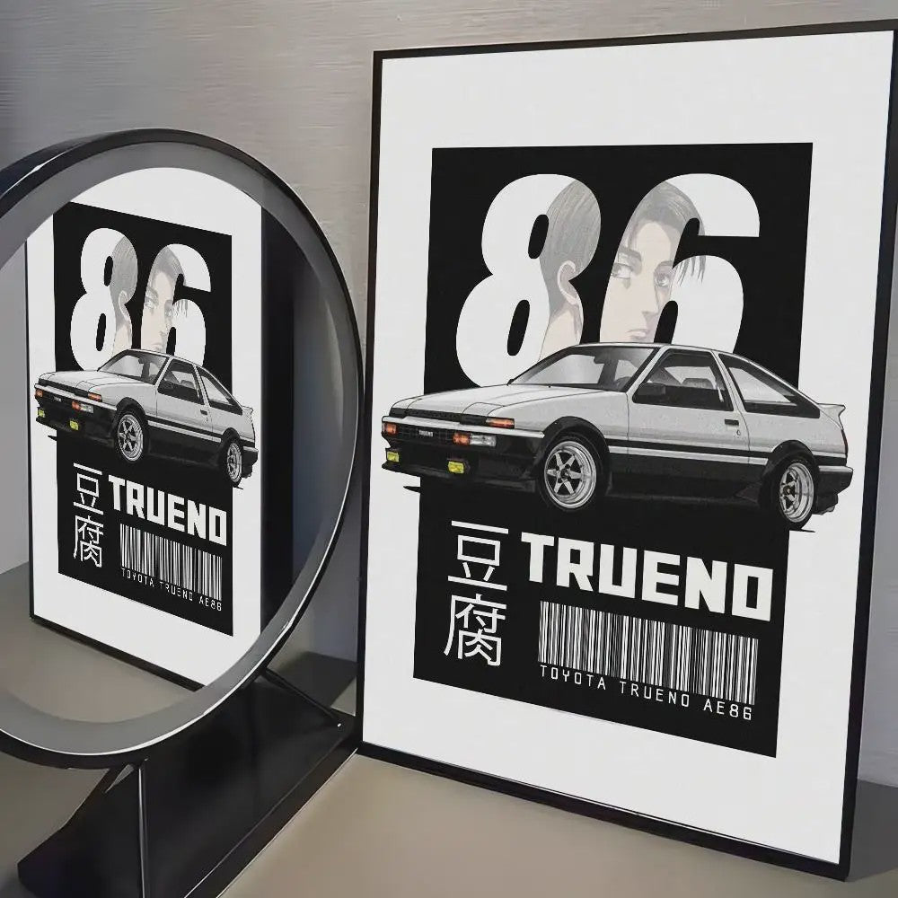 Initial D AE86 JDM Poster - Iconische Auto Kunst voor de Fan