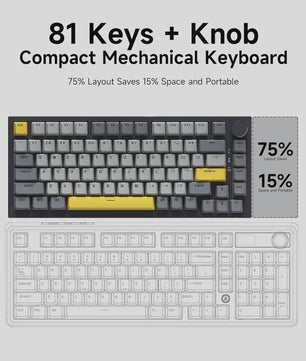 AJAZZ AK820 Mechanisch Gaming Toetsenbord 75% Layout met Volumeknop & RGB