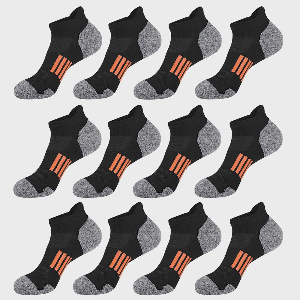 12 Paar Unisex Ademende Sportsokken - Lage Sokken voor Kinderen & Volwassenen (Maat 33-46)