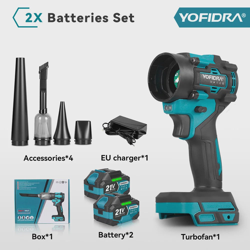 YOFIDRA Krachtige 2-in-1 Accu Bladblazer & Zuiger - 80000RPM Borstelloze Motor