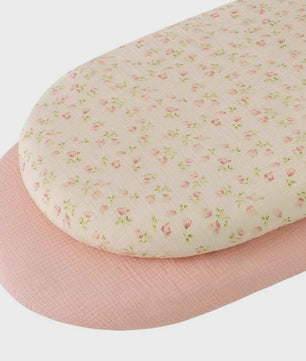 2x Baby Wiegdekenhoes & Aankleedkussenhoes - Ademend Katoen met Print